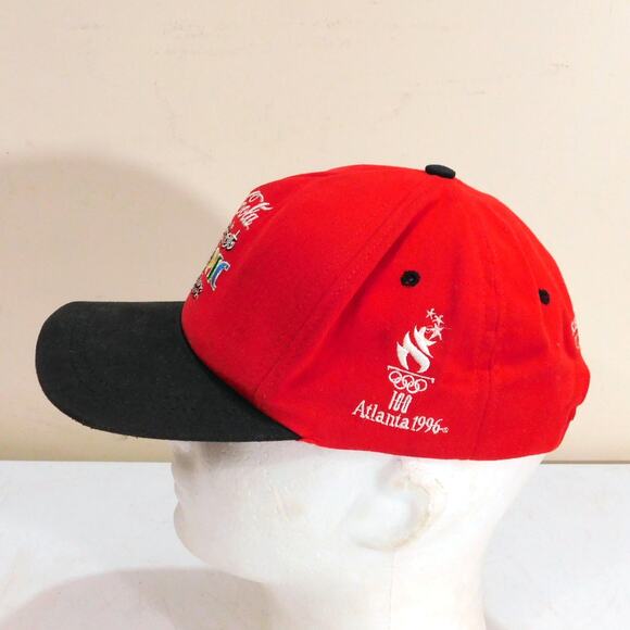 Starter Coca Cola Hat Red Hot Olympic Summer Adjustable 90s Washed Reshaped VTG - Picture 6 of 7